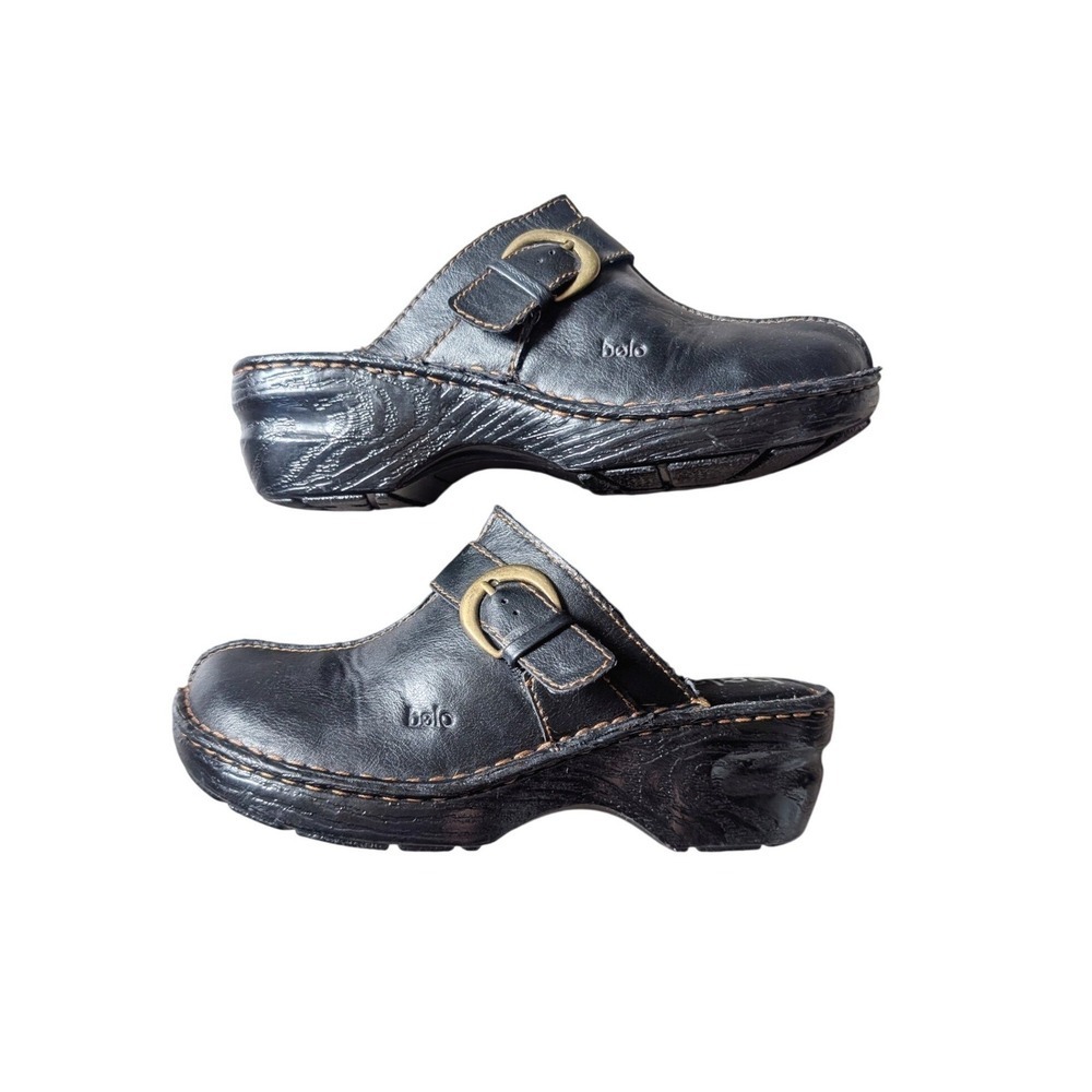 Y2K 90s Whimsigoth Boho Witchy Boho Black Buckle Slide On Clogs